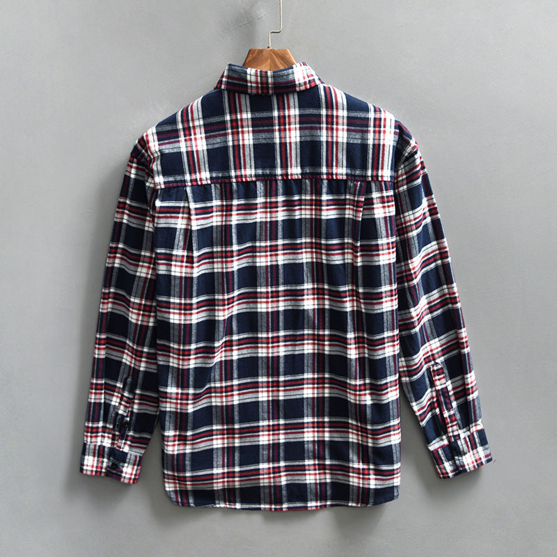 Spring Men's Retro Plaid Casual Shirt