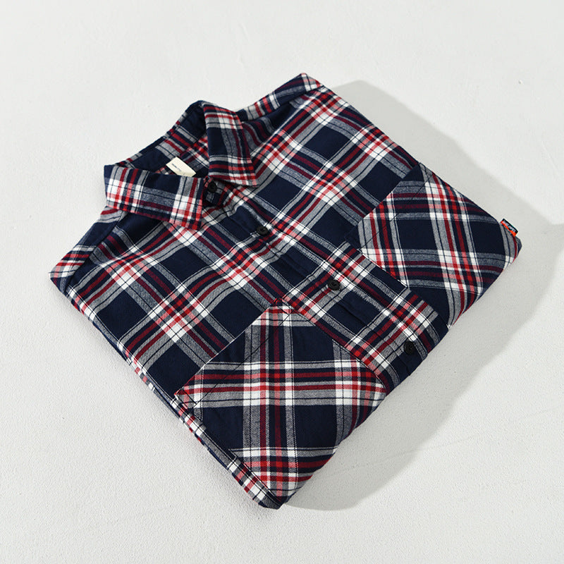 Spring Men's Retro Plaid Casual Shirt