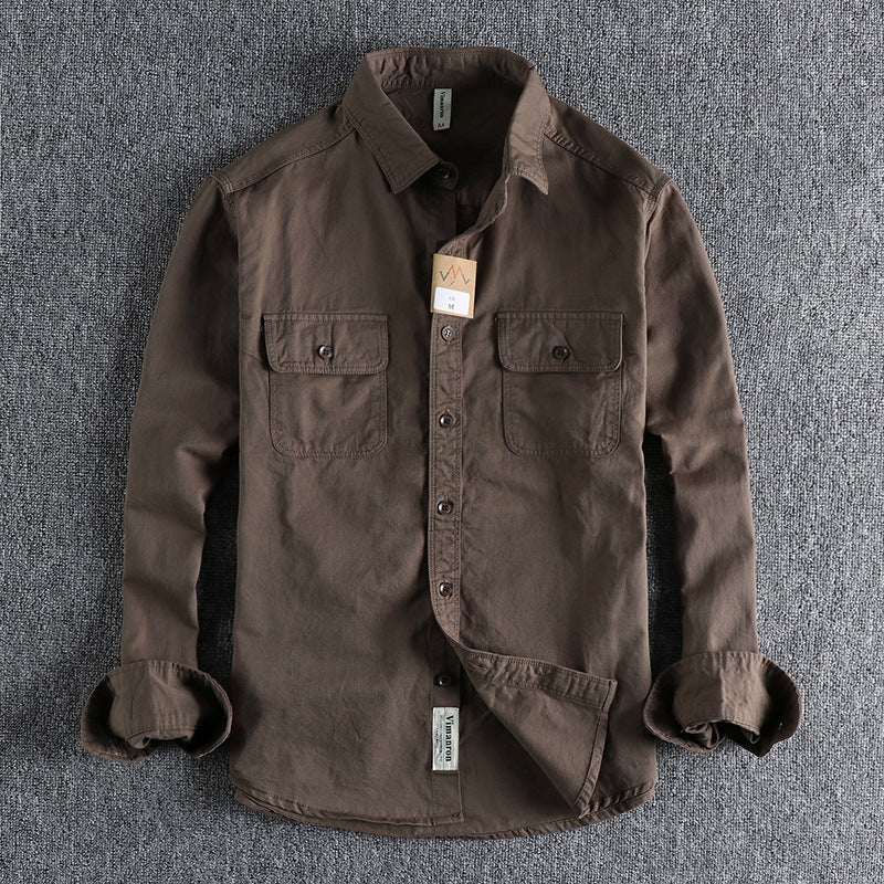 Men's Multi-color Overalls Long Sleeve Shirt