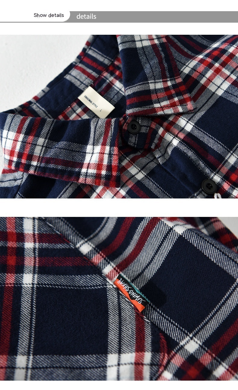 Spring Men's Retro Plaid Casual Shirt
