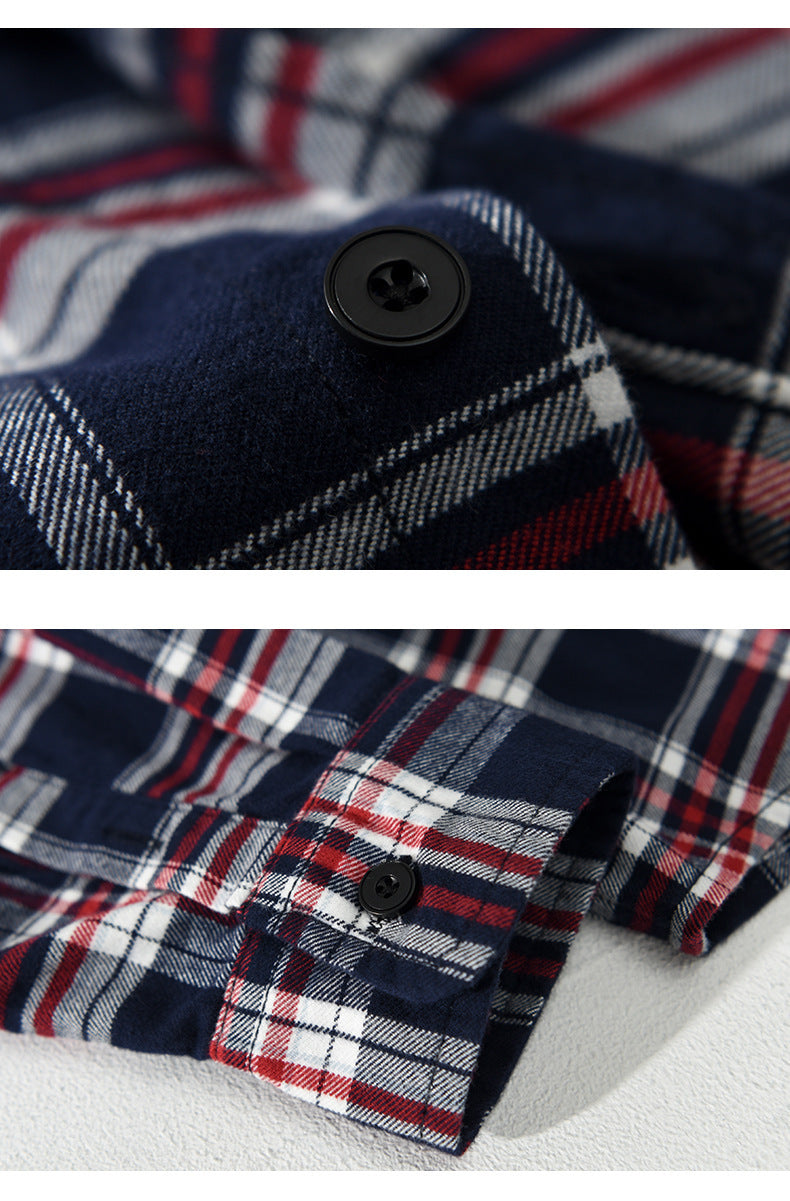 Spring Men's Retro Plaid Casual Shirt