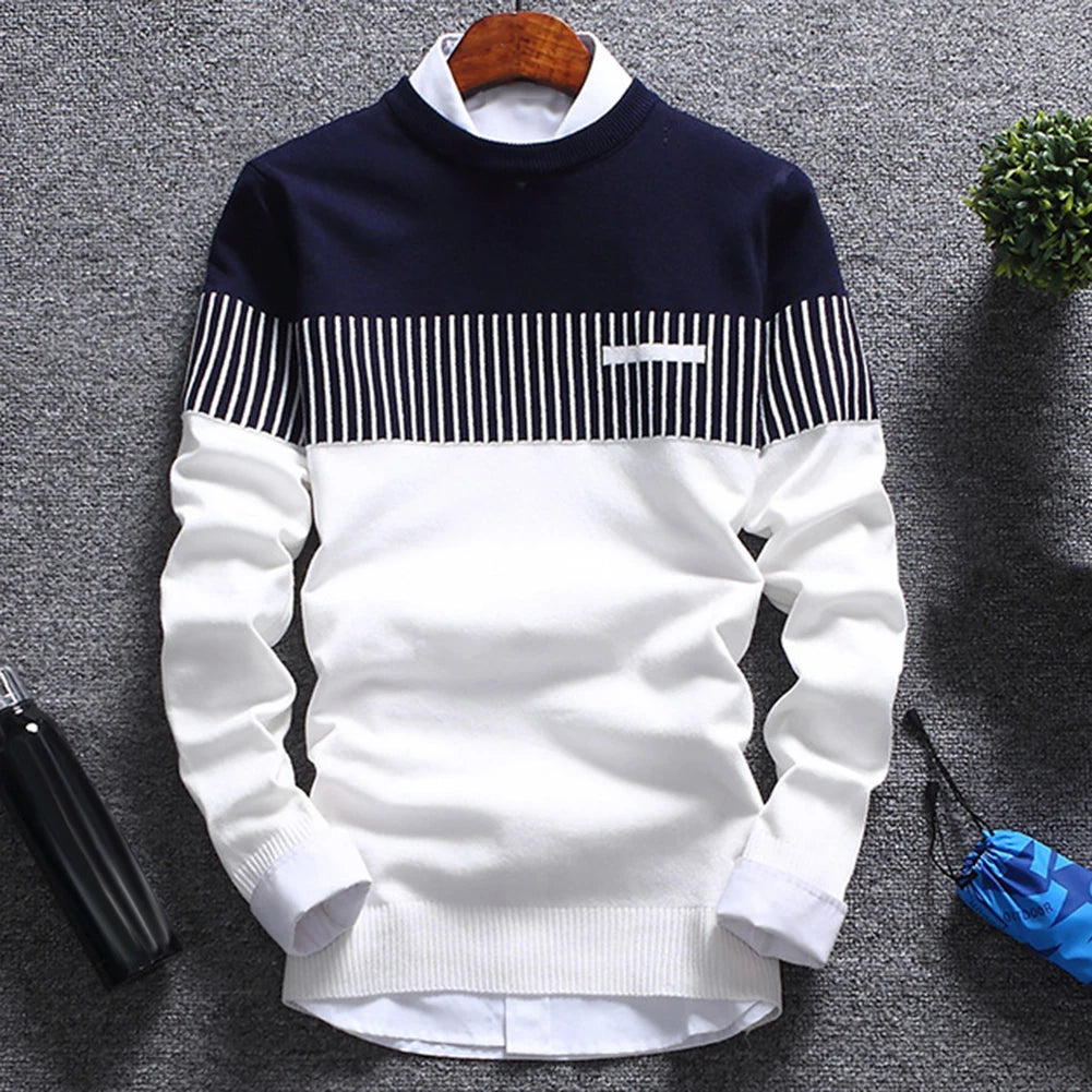 Patchwork striped Sweater Color Block