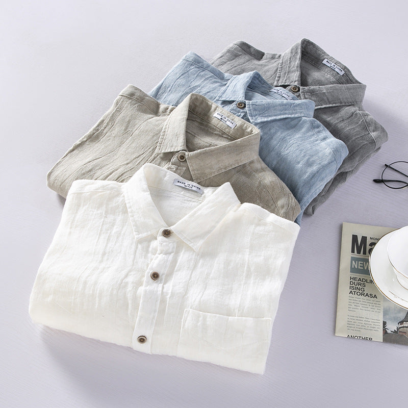 Long Sleeve Shirt Men's Hong Kong Style Summer Thin