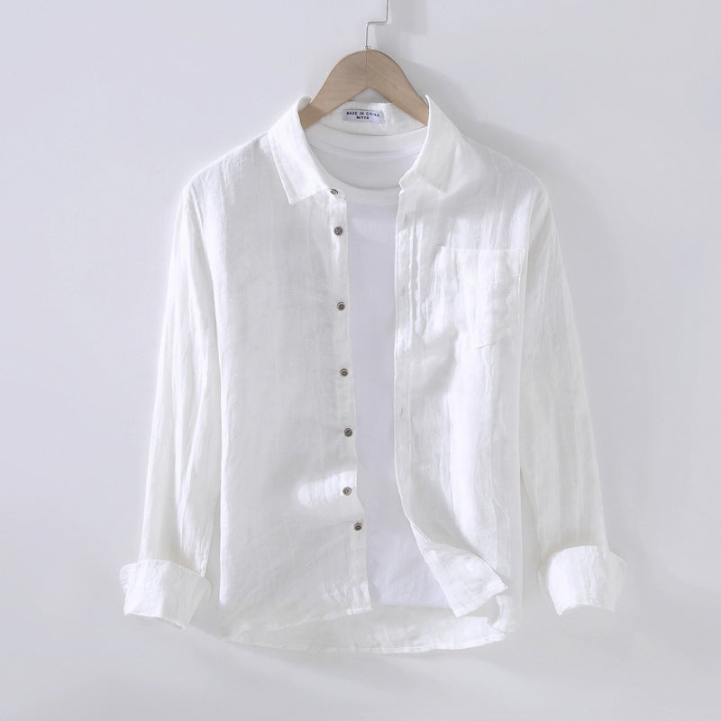 Long Sleeve Shirt Men's Hong Kong Style Summer Thin