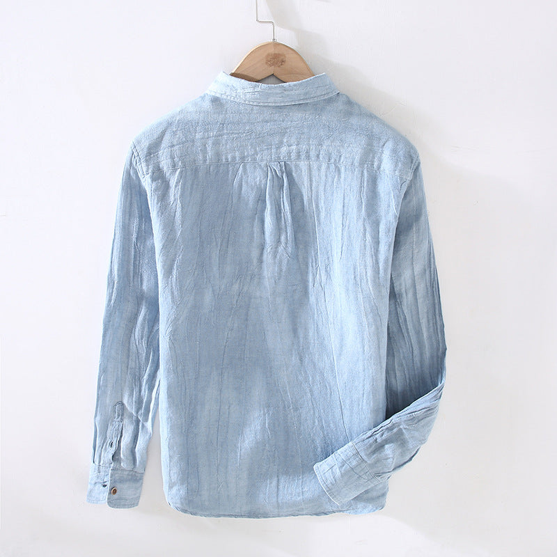Long Sleeve Shirt Men's Hong Kong Style Summer Thin