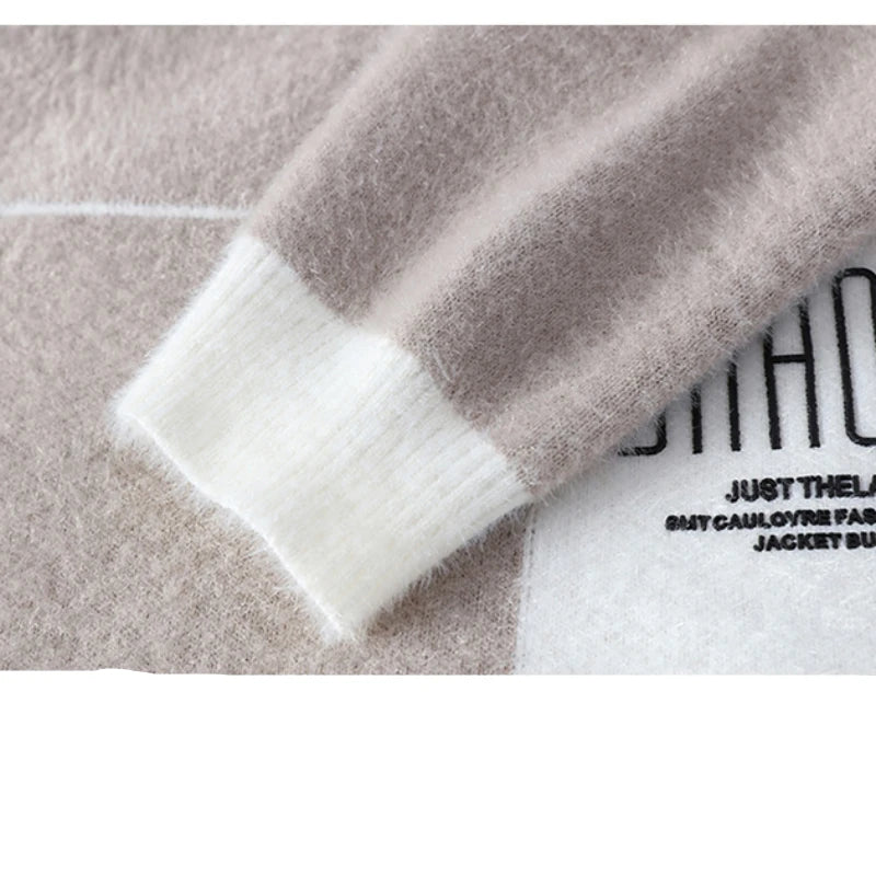 Warm & Stylish: Men's Slim Fit Letter Sweater
