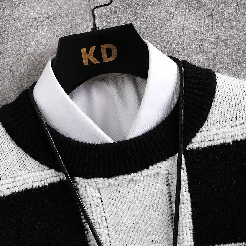 Luxury Plaid Cashmere Sweaters for Men