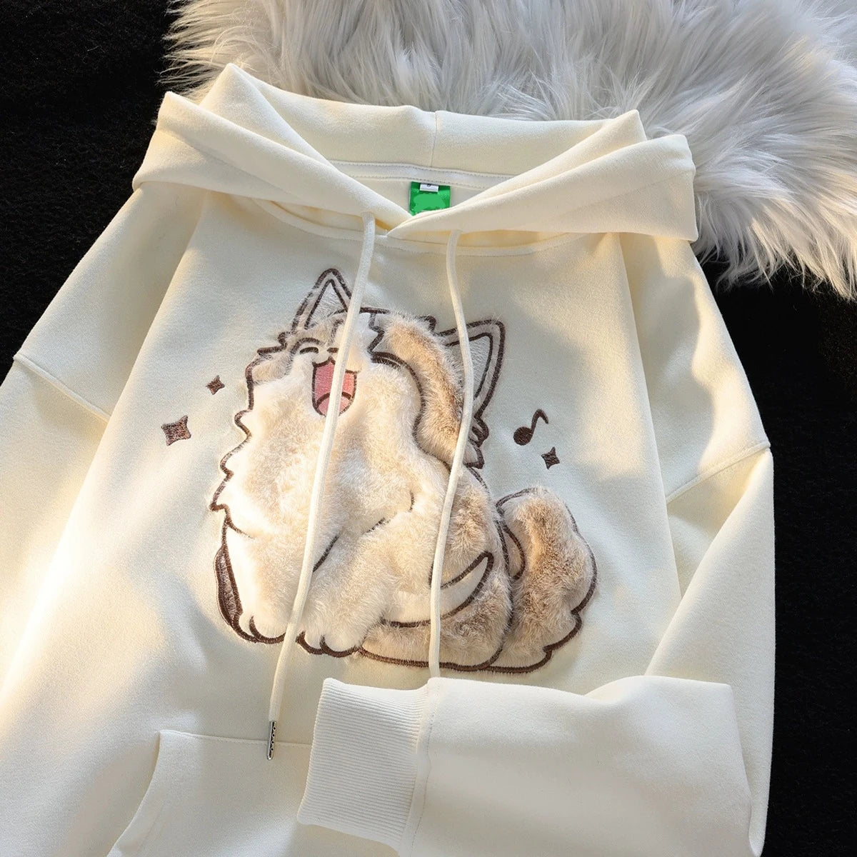 Feline Fashion: Cartoon Cat Print Hoodies