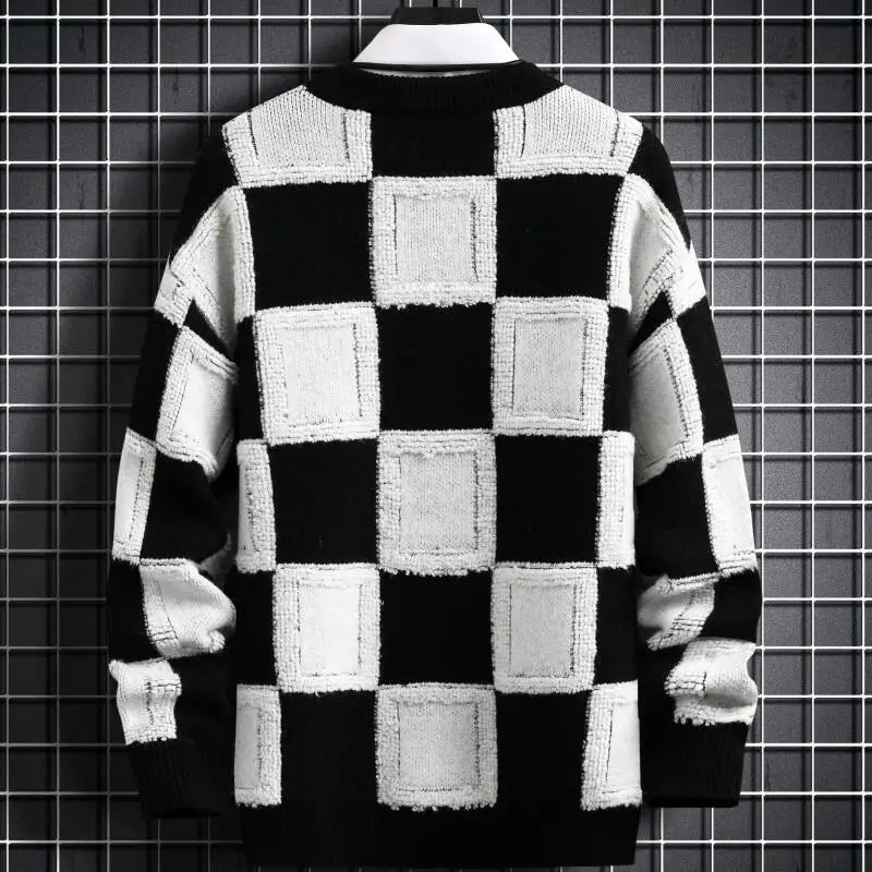 Luxury Plaid Cashmere Sweaters for Men