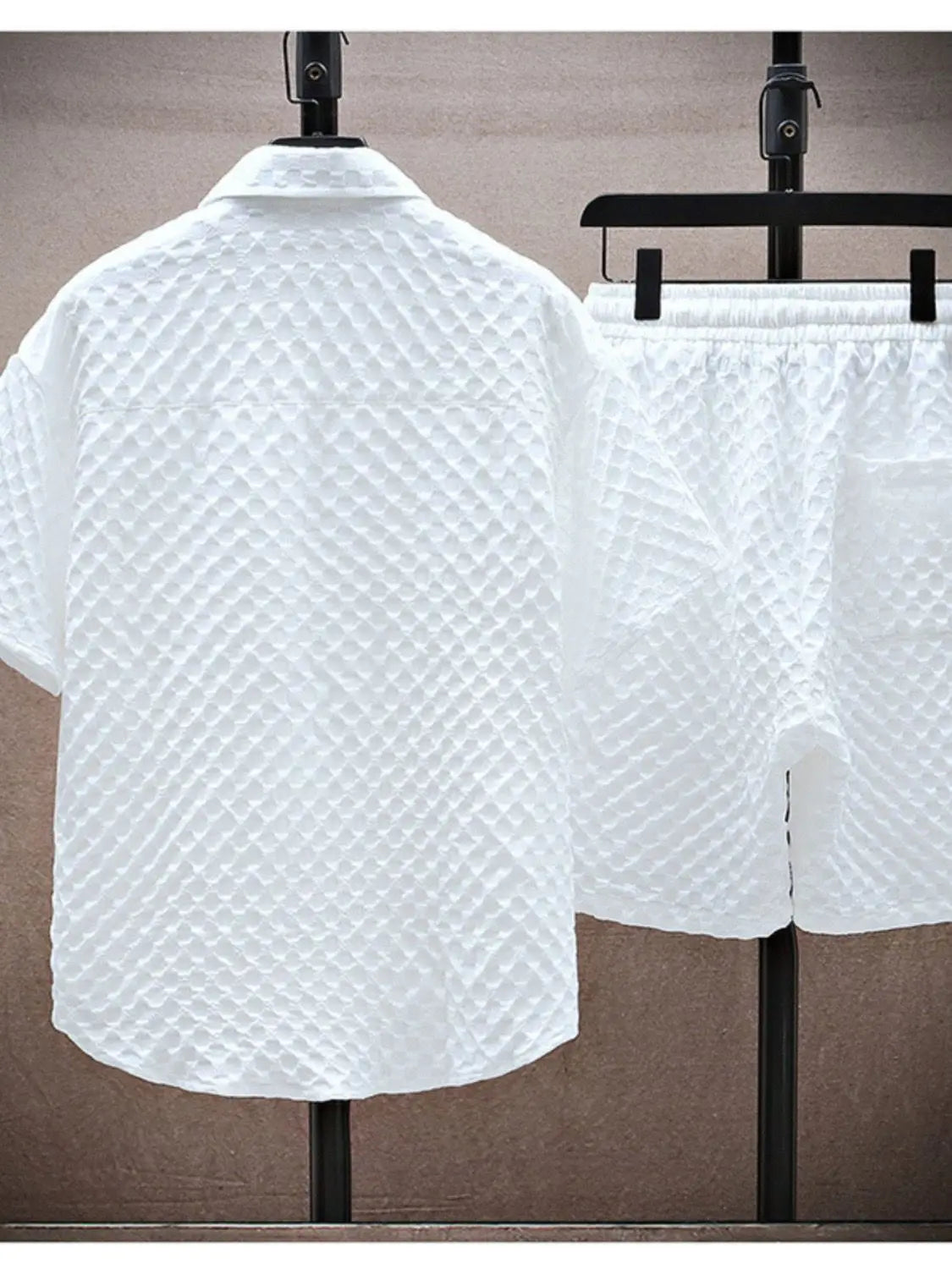 Plaid Short Sleeve Shirt+ Sweatpants