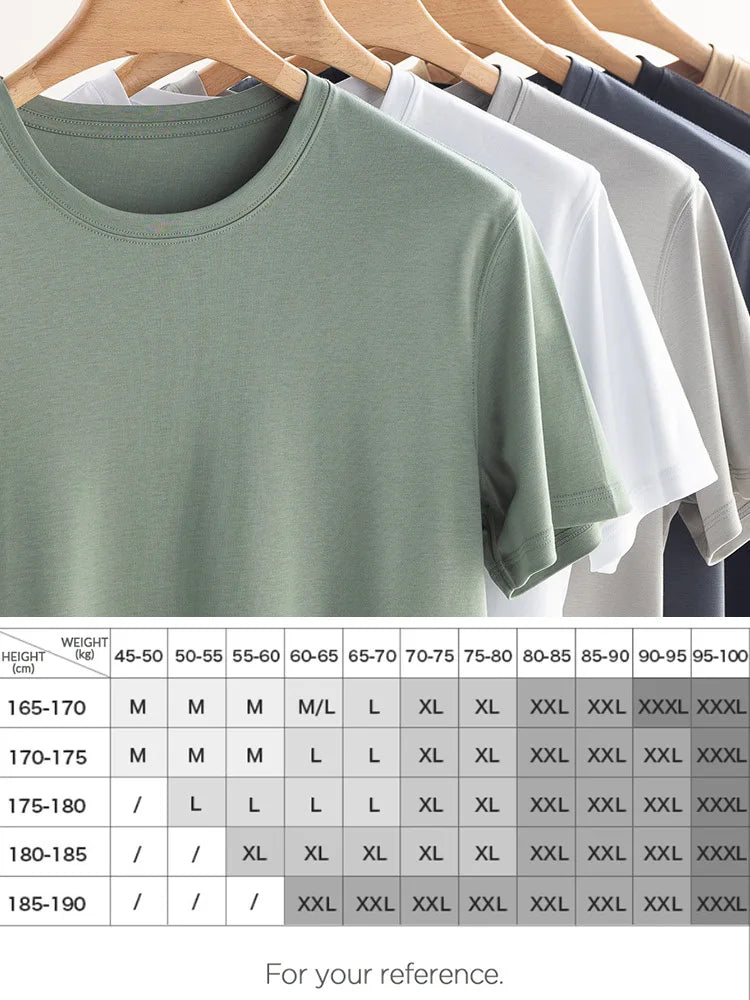 Silk Blend Plain Cozy T Shirts