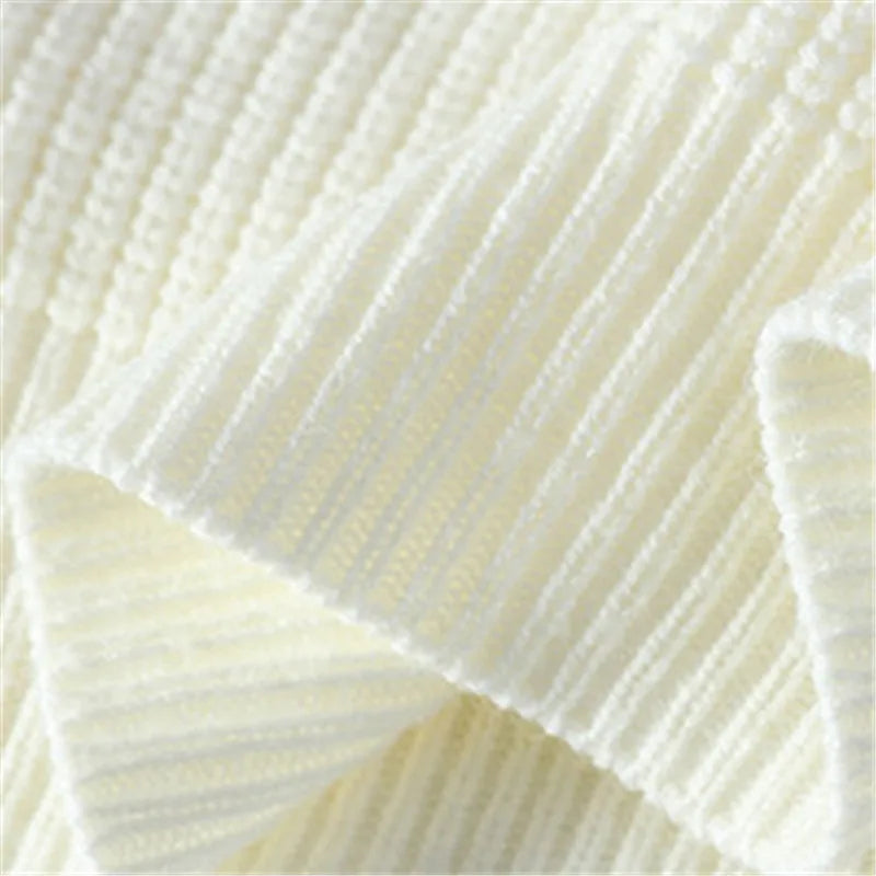 Patchwork Knit Turtleneck Sweaters