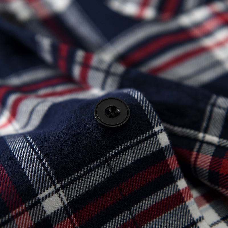 Spring Men's Retro Plaid Casual Shirt