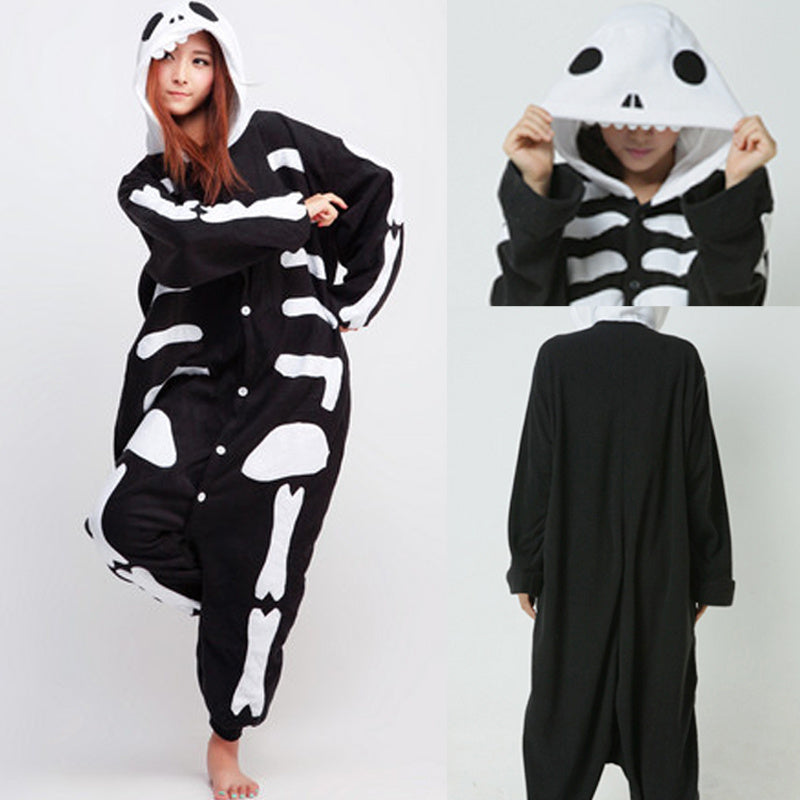 Cute Cartoon Skull One Piece Pajamas