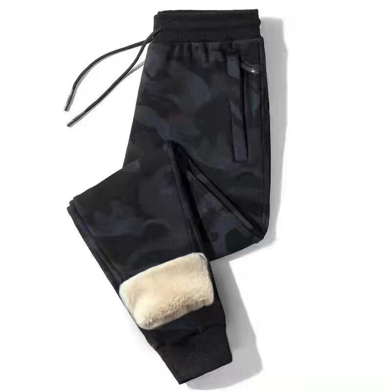 Lamb Cashmere Thickened Sports Casual Straight Pants For Men