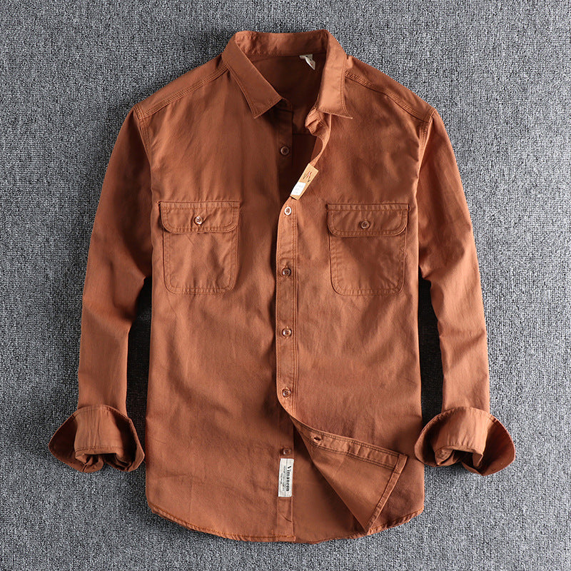 Men's Multi-color Overalls Long Sleeve Shirt