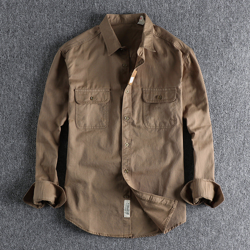 Men's Multi-color Overalls Long Sleeve Shirt