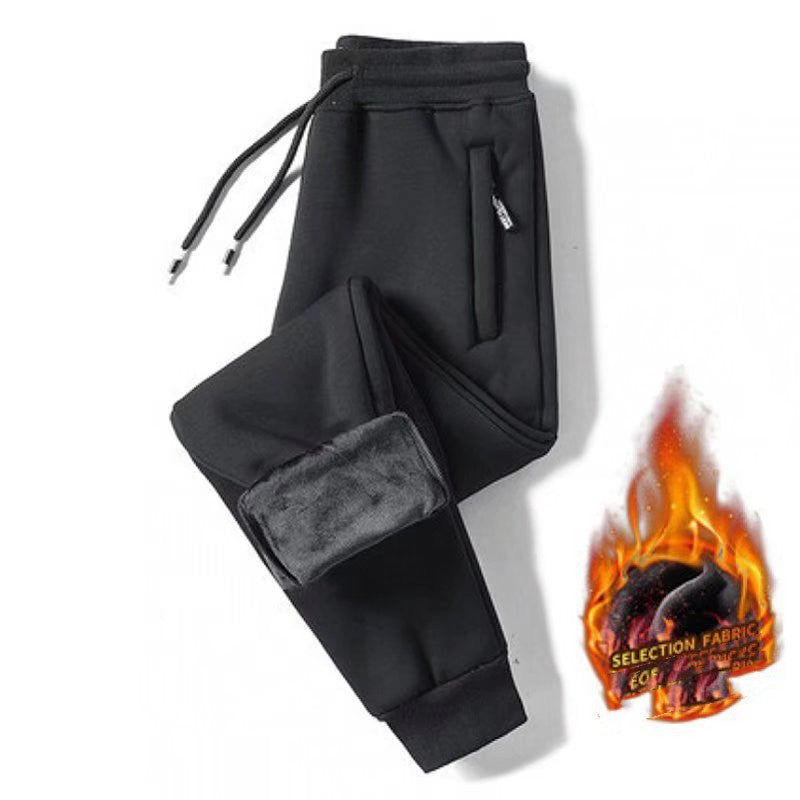 Lamb Cashmere Thickened Sports Casual Straight Pants For Men