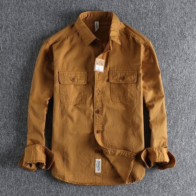 Men's Multi-color Overalls Long Sleeve Shirt