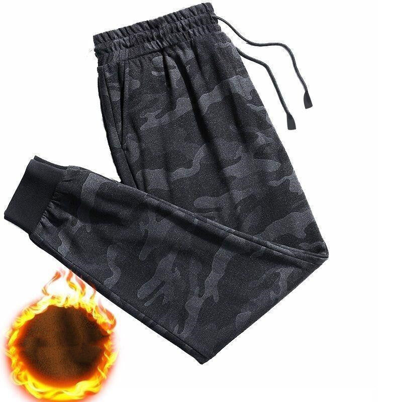 Lamb Cashmere Thickened Sports Casual Straight Pants For Men