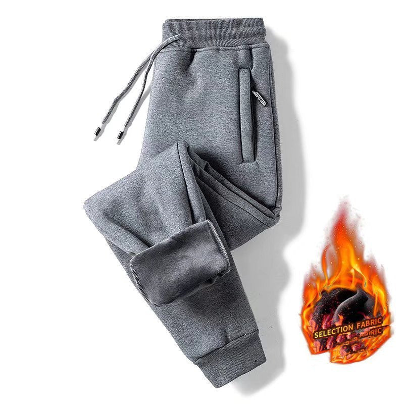 Lamb Cashmere Thickened Sports Casual Straight Pants For Men