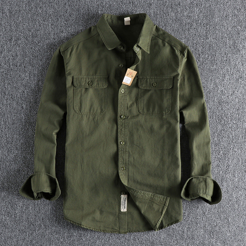 Men's Multi-color Overalls Long Sleeve Shirt