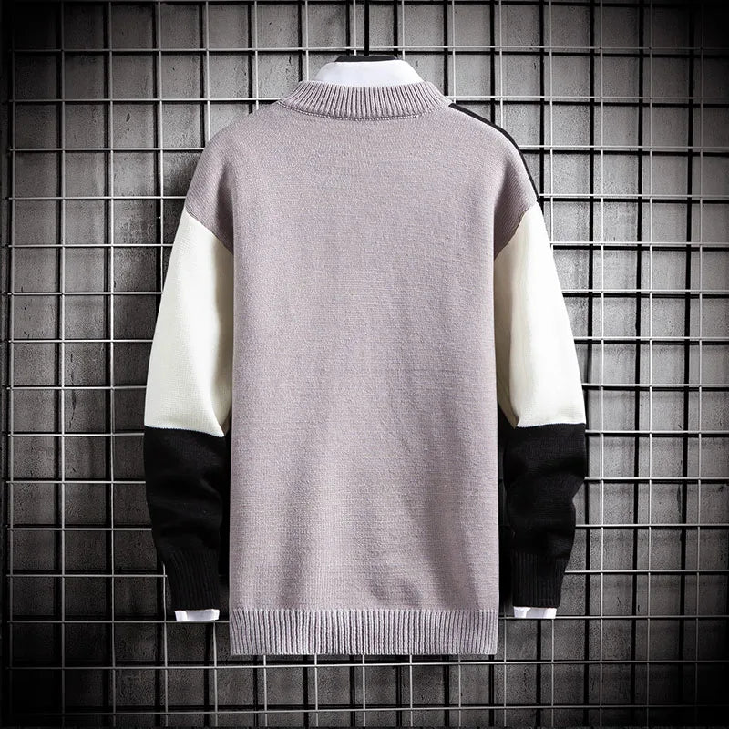 Korean Style Men's Patchwork Jumper