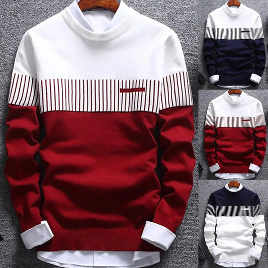Patchwork striped Sweater Color Block