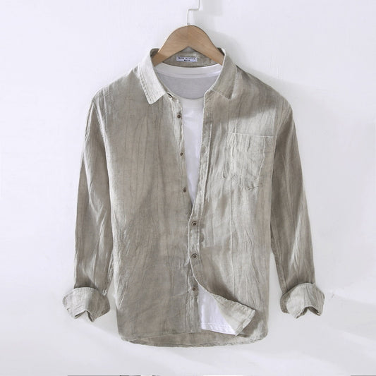 Long Sleeve Shirt Men's Hong Kong Style Summer Thin