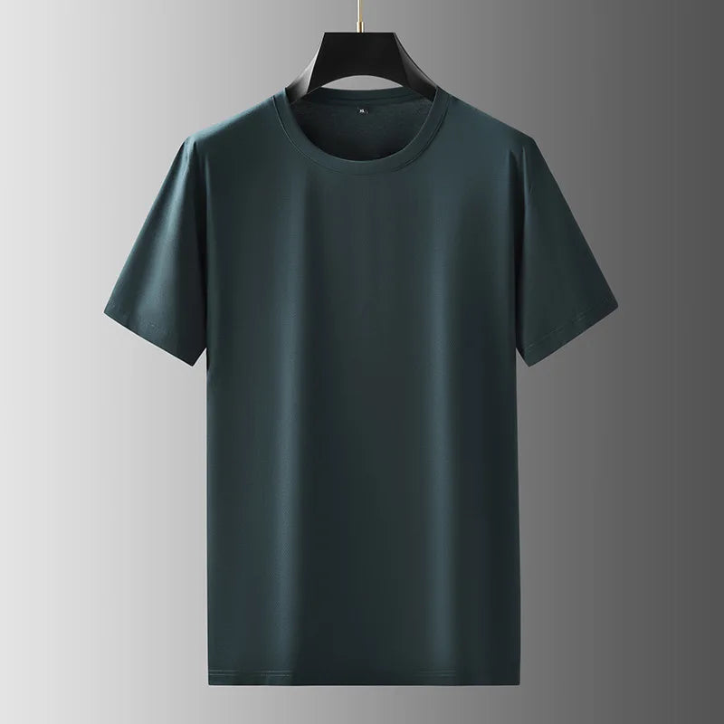 Short Sleeve Casual Solid Color Soft  T-shirt