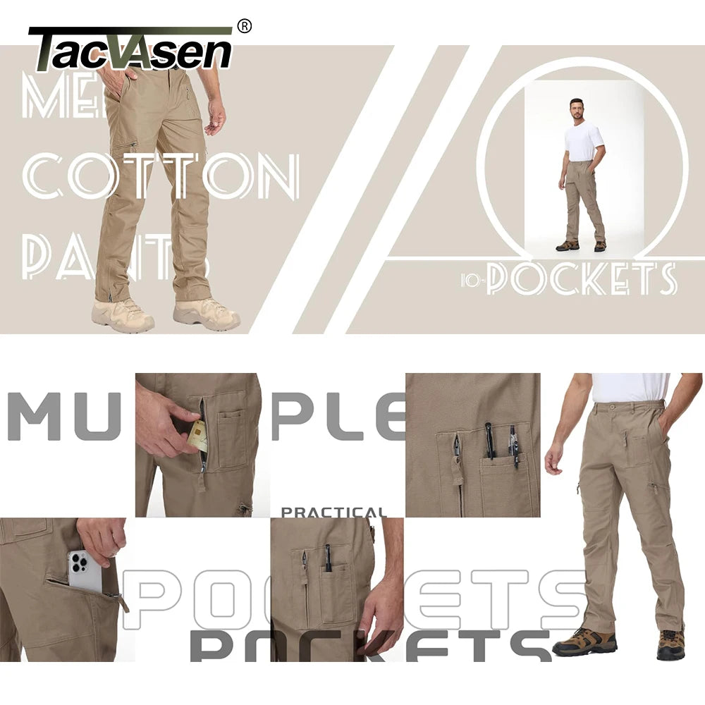TACVASEN Safari Ripstops Multi-Pockets Cargo Pants