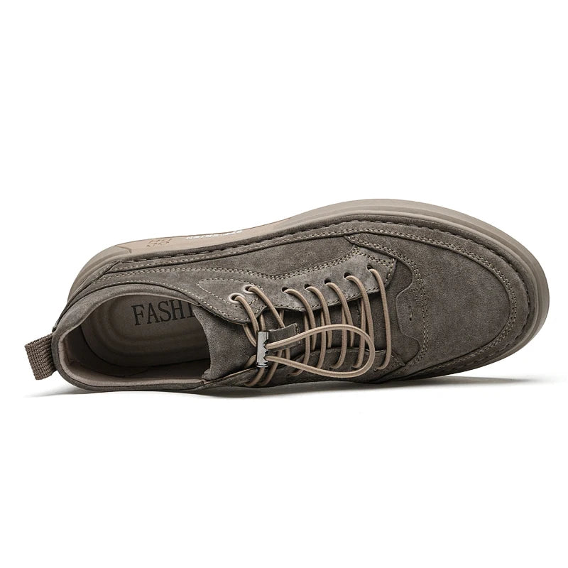 Genuine Leather Suede Flats Men Sneakers
