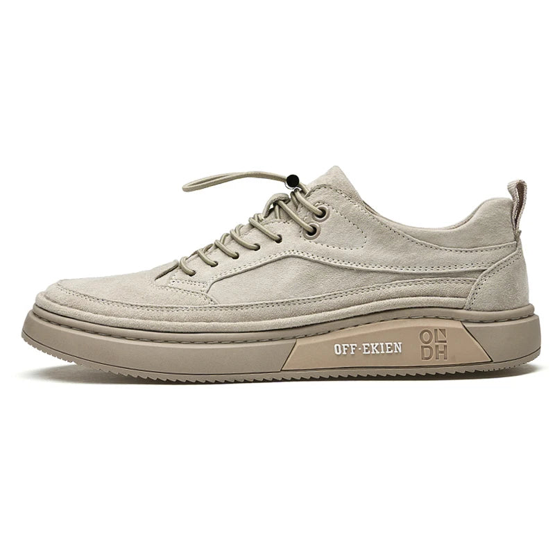 Genuine Leather Suede Flats Men Sneakers