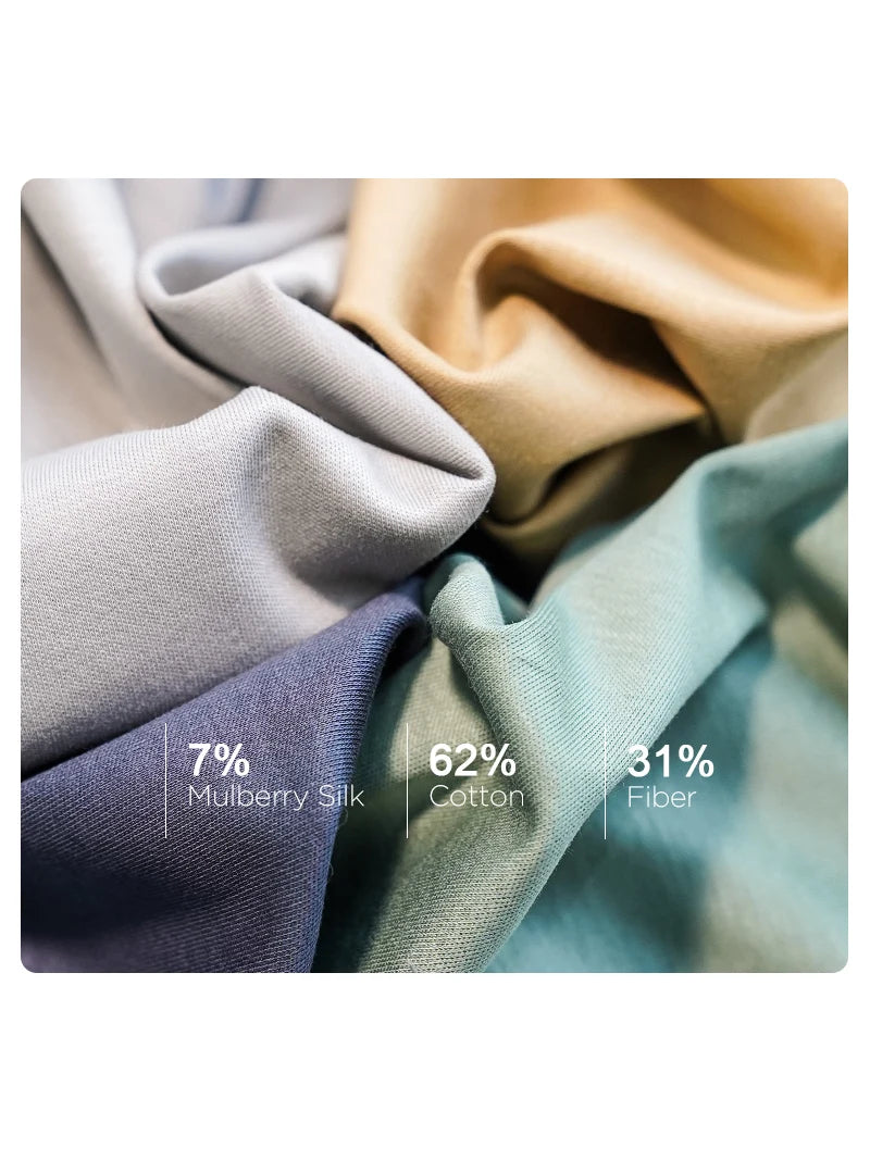 Silk Blend Plain Cozy T Shirts