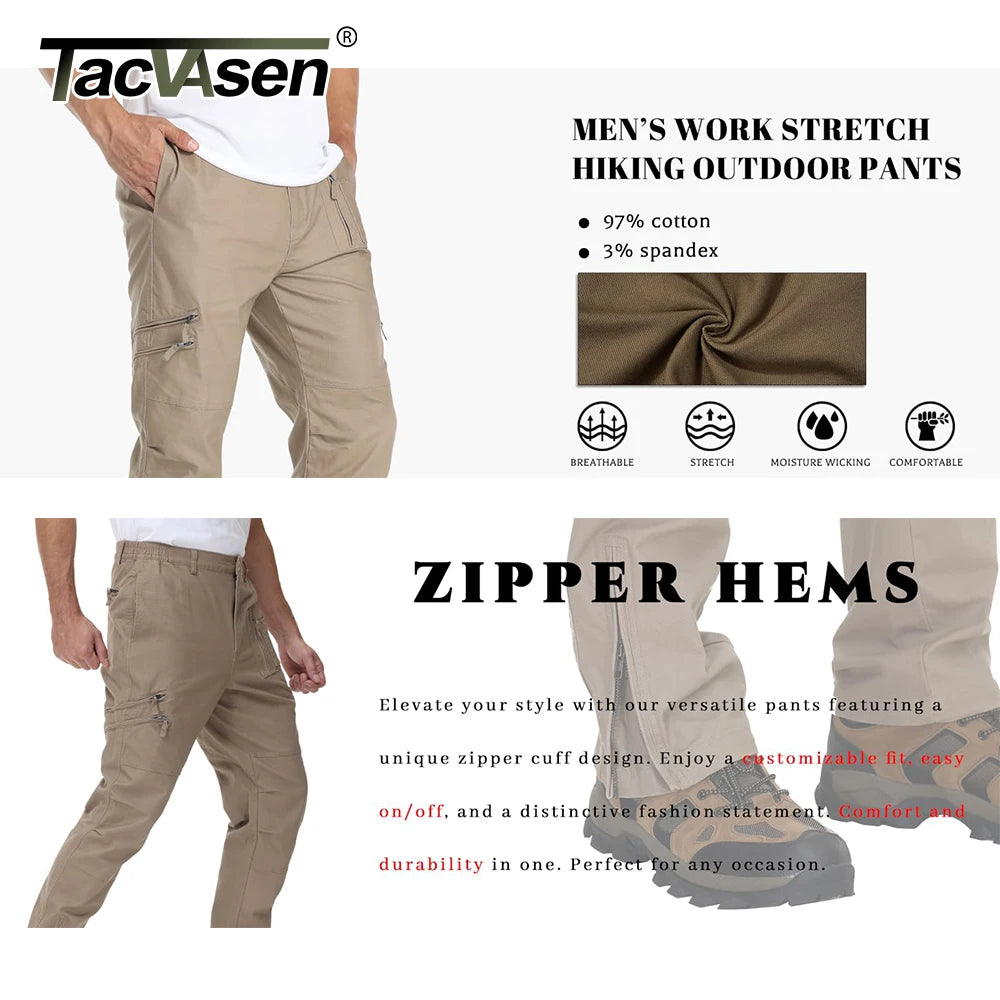 TACVASEN Safari Ripstops Multi-Pockets Cargo Pants