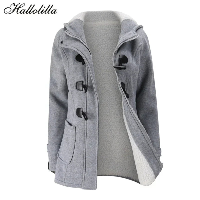 Thick-Button Winter Coat