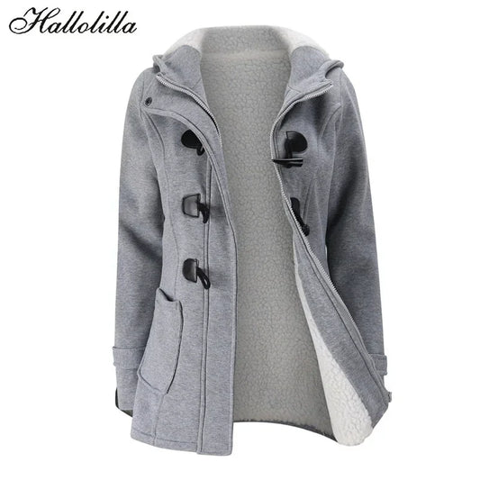 Thick-Button Winter Coat