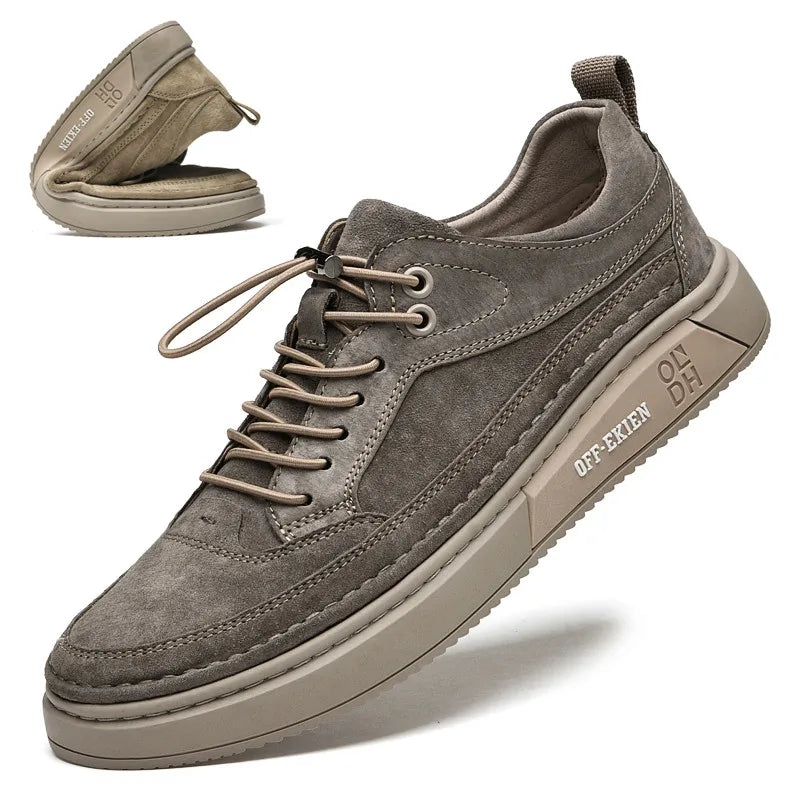 Genuine Leather Suede Flats Men Sneakers