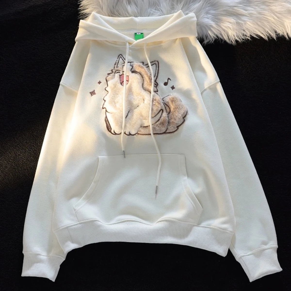 Feline Fashion: Cartoon Cat Print Hoodies