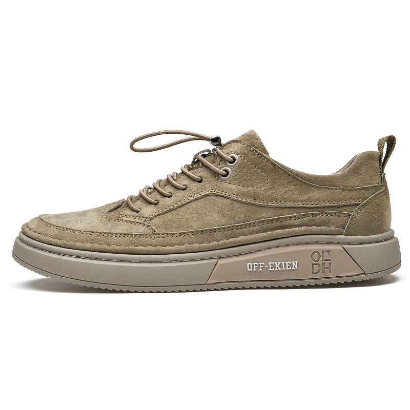 Genuine Leather Suede Flats Men Sneakers