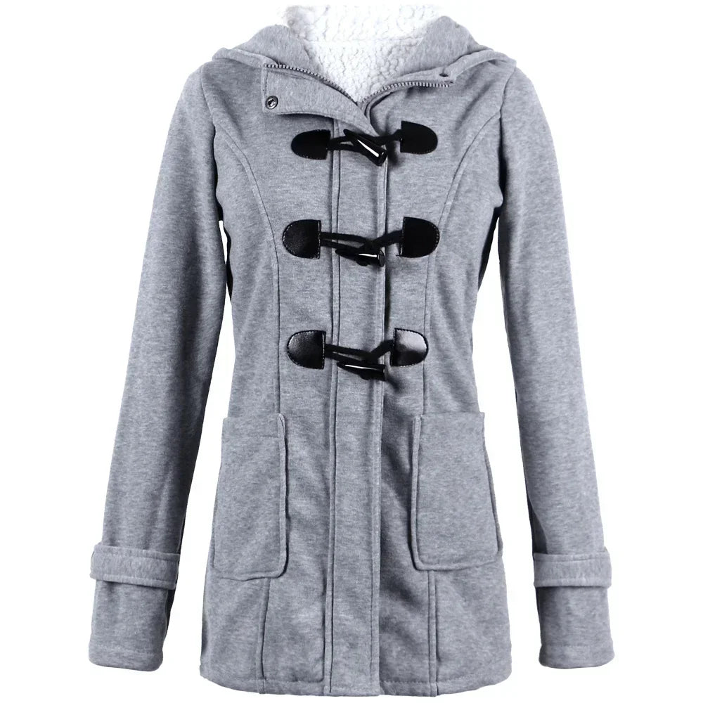 Thick-Button Winter Coat