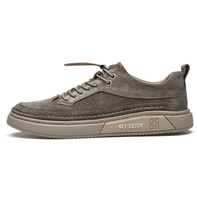 Genuine Leather Suede Flats Men Sneakers