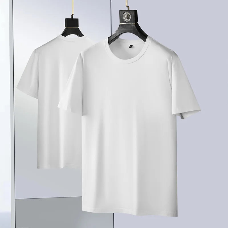 Short Sleeve Casual Solid Color Soft  T-shirt