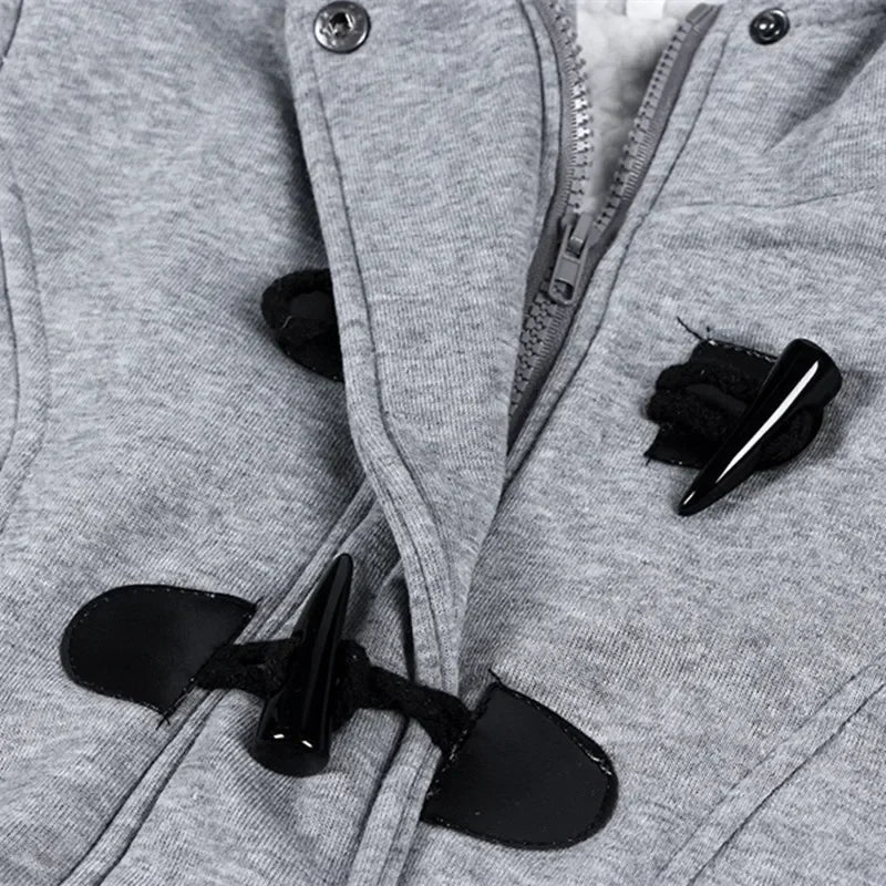 Thick-Button Winter Coat