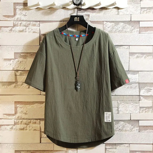Short Sleeved Breathable Linen T-shirt
