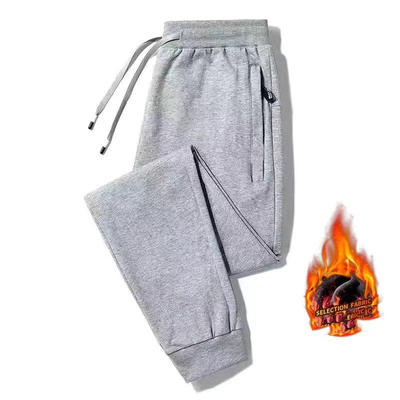 Lamb Cashmere Thickened Sports Casual Straight Pants For Men