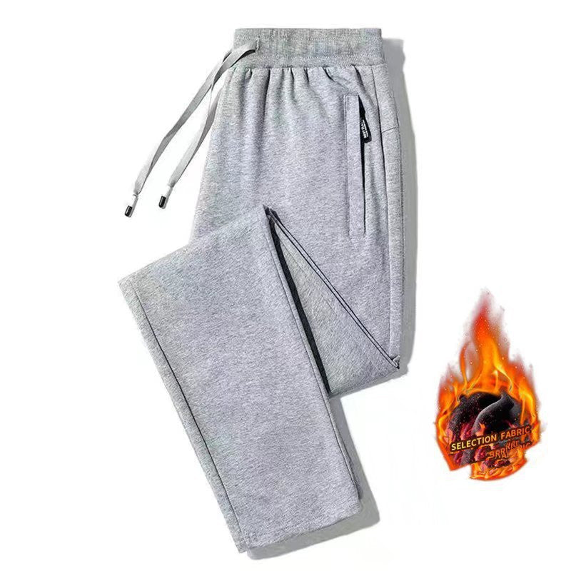 Lamb Cashmere Thickened Sports Casual Straight Pants For Men