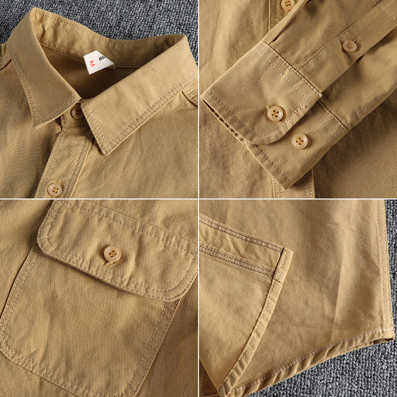 Men's Multi-color Overalls Long Sleeve Shirt