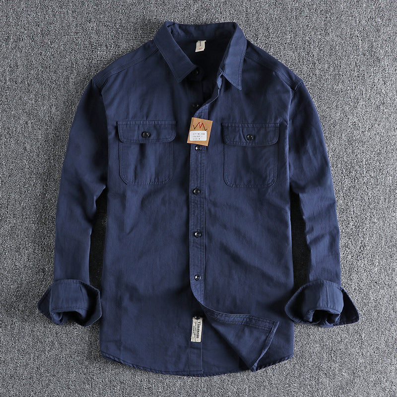 Men's Multi-color Overalls Long Sleeve Shirt